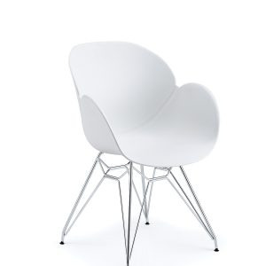 Modern chair with cushioned seat