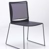 Modern chair with metal armrests