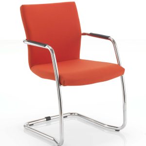 Modern chair with metal armrests