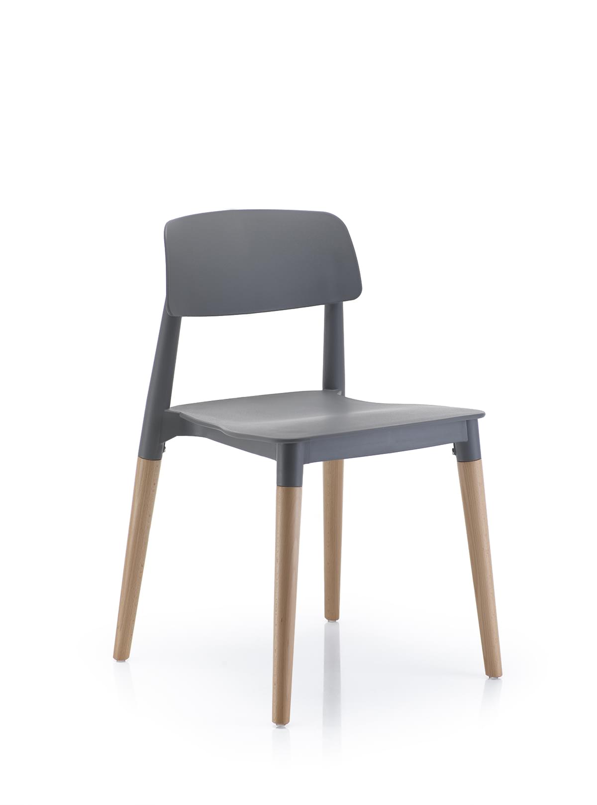 Minimalist chair with wooden legs