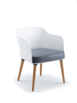 Modern armchair with wooden legs